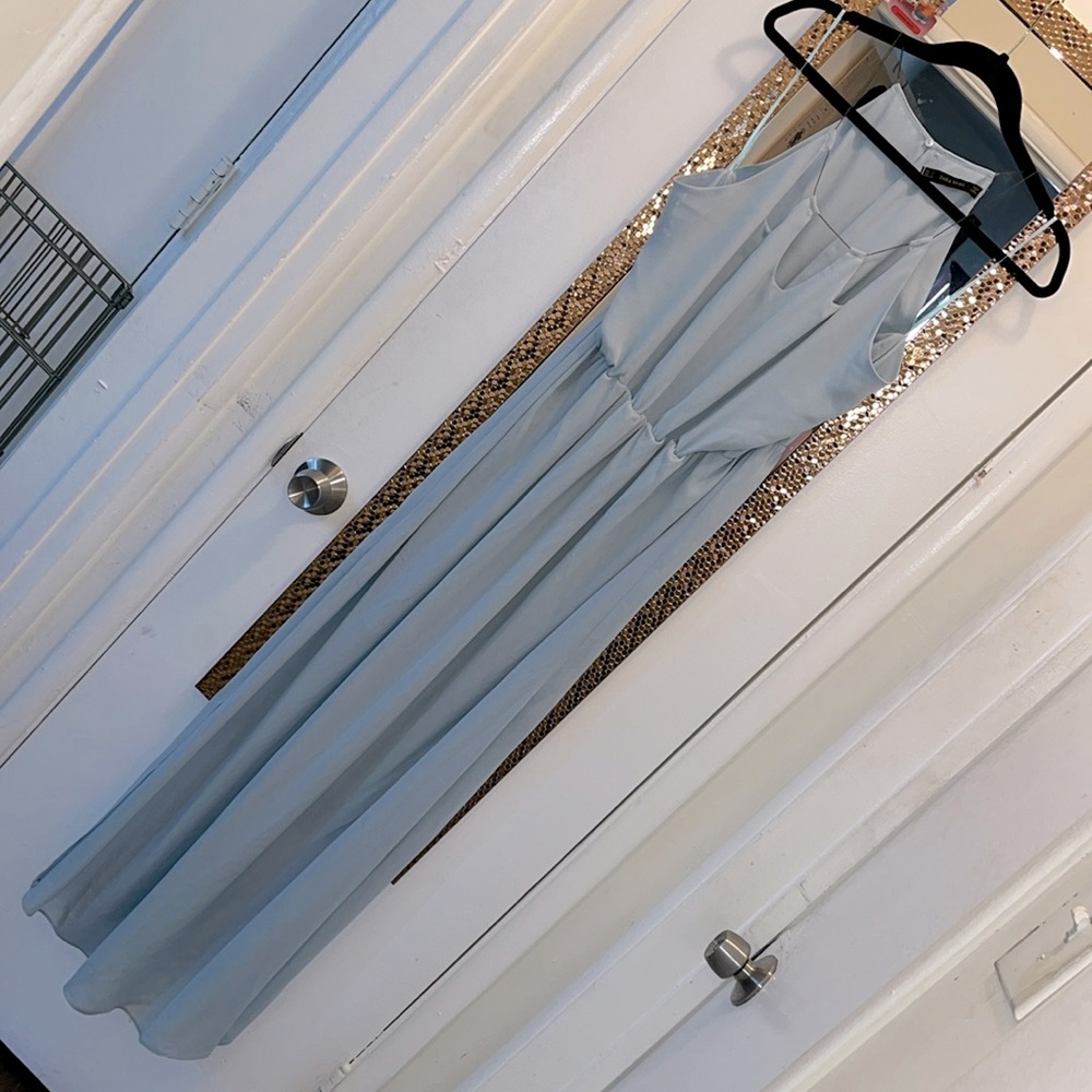 ZARA Basic long light blue dress